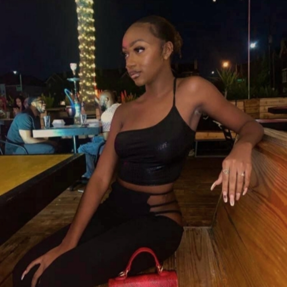 One Shoulder Leather Top